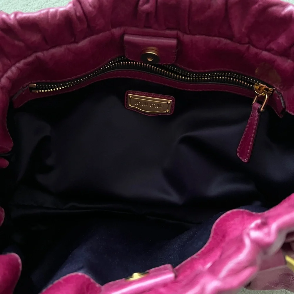 Vintage Miu Miu Vitello Shine Top Handle Satchel - Picture 6 of 9